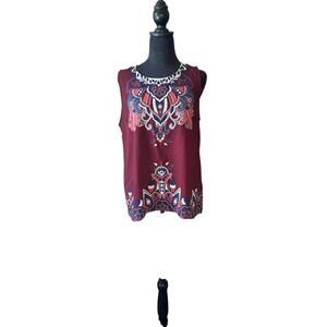 Sweet Wanderer Women's Sleeveless Tank Top with Bohemian Print - Size L